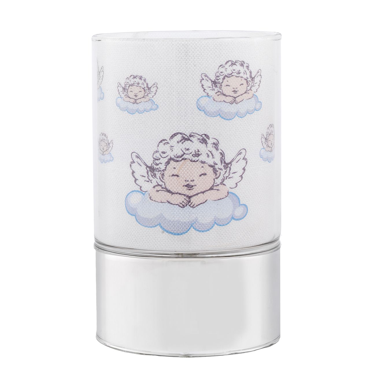 LAMPADA IN VETRO H. 15 CON DECORO ANGIOLETTI  - AZZURRO
